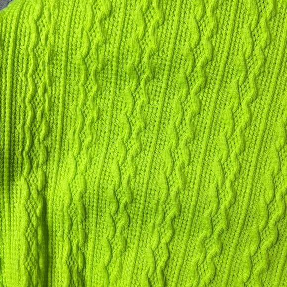Fashion Nova Sweater Womens M Neon Yellow Cropped Cut Me Off‎ Sweater NEW - Picture 10 of 14